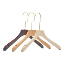 2020 factory new Design customised wooden hangers with Gold Hook Wooden Coat Hanger for suit